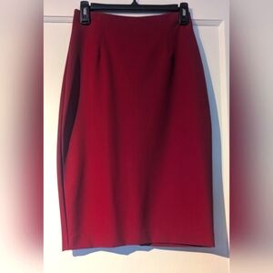 Kenneth Cole Dressy Burgundy High Waisted Pencil Skirt With Zippered Back Sz XS